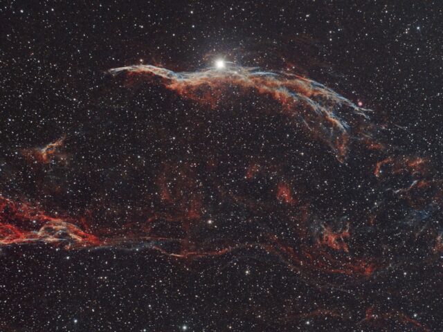 Western Veil Nebula and a dense star field