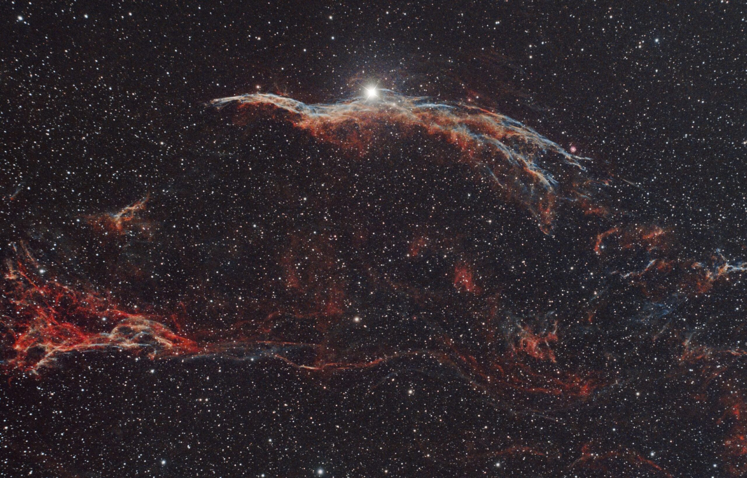 Western Veil Nebula and a dense star field